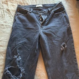 Women’s Abercrombie & Fitch The Dad High Rise jeans, size 32, black